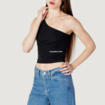 Top Calvin Klein Jeans BACK ASYM CUT OUT MI Nero - Foto 3