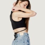 Top Tommy Hilfiger Jeans TJW ULTR CRP TIE TOP Nero - Foto 3