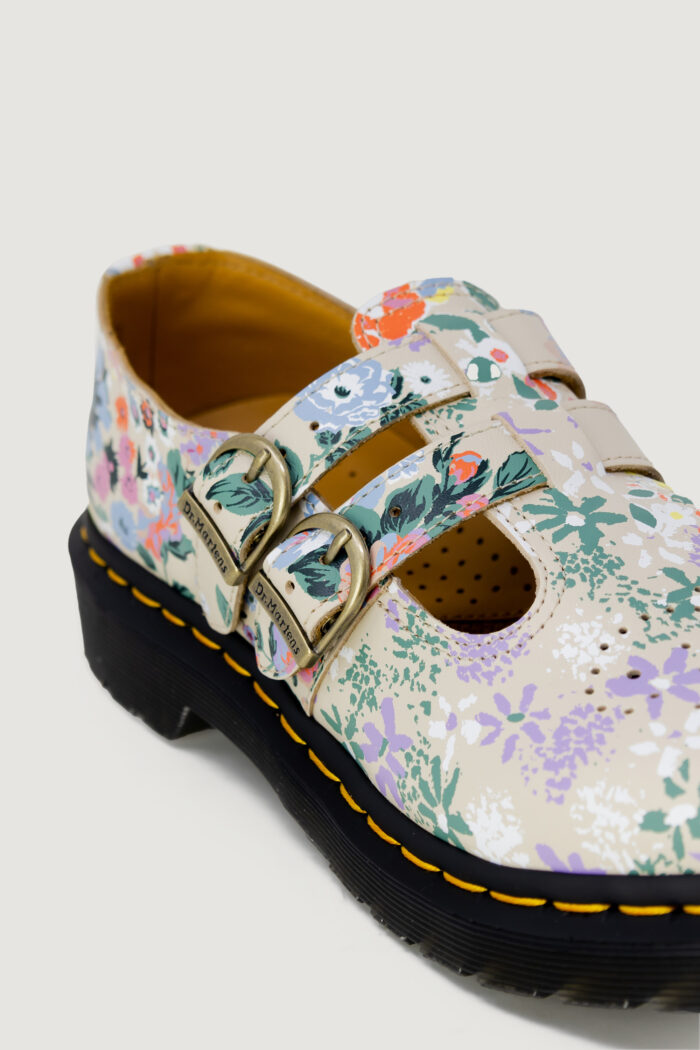 Anfibi Dr. Martens Mary Jane FLORAL MASH UP BACKHAND Beige