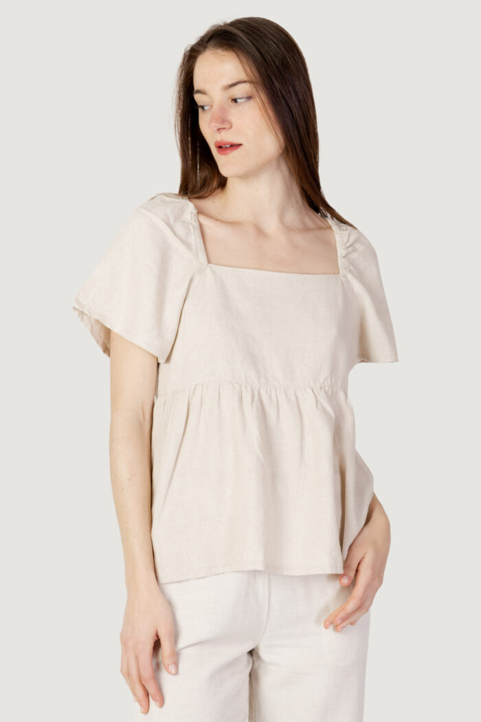 Blusa manica corta Jacqueline De Yong JDYSAY 2/4 TOP WVN Beige – 102623