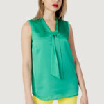 Blusa manica corta Sandro Ferrone CRAVATTA Verde - Foto 4