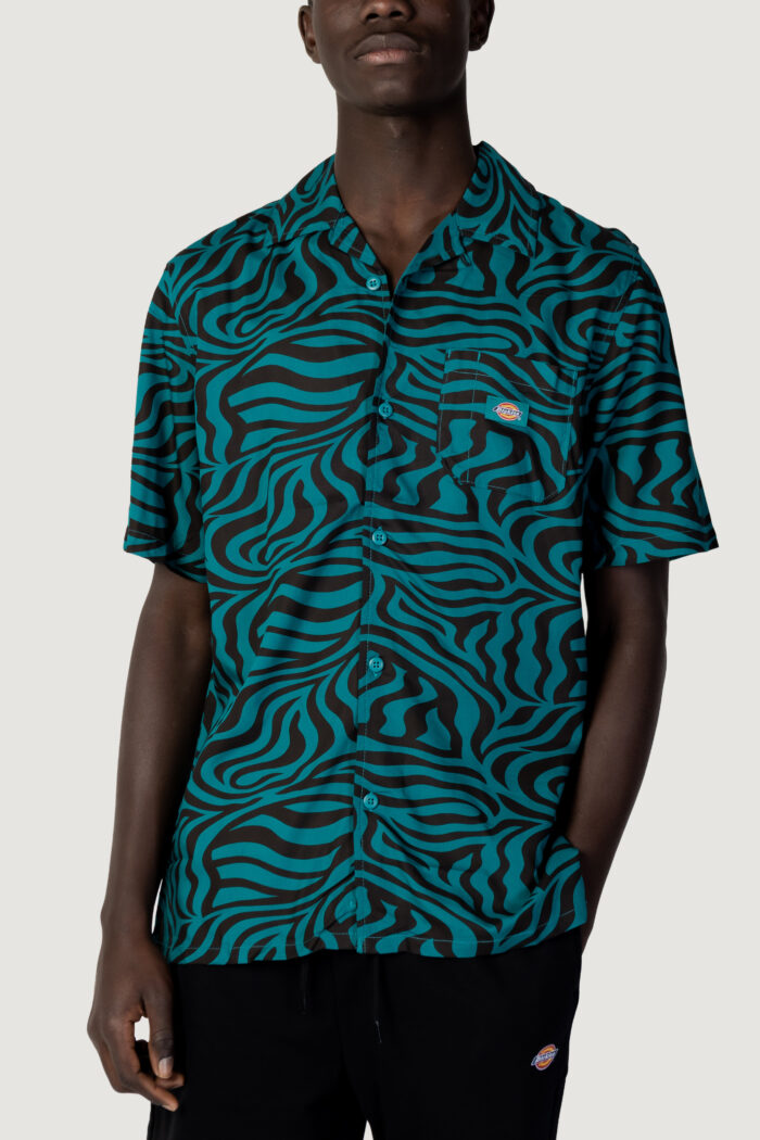 Camicia manica corta Dickies LEESBURG ZEBRA Petrolio
