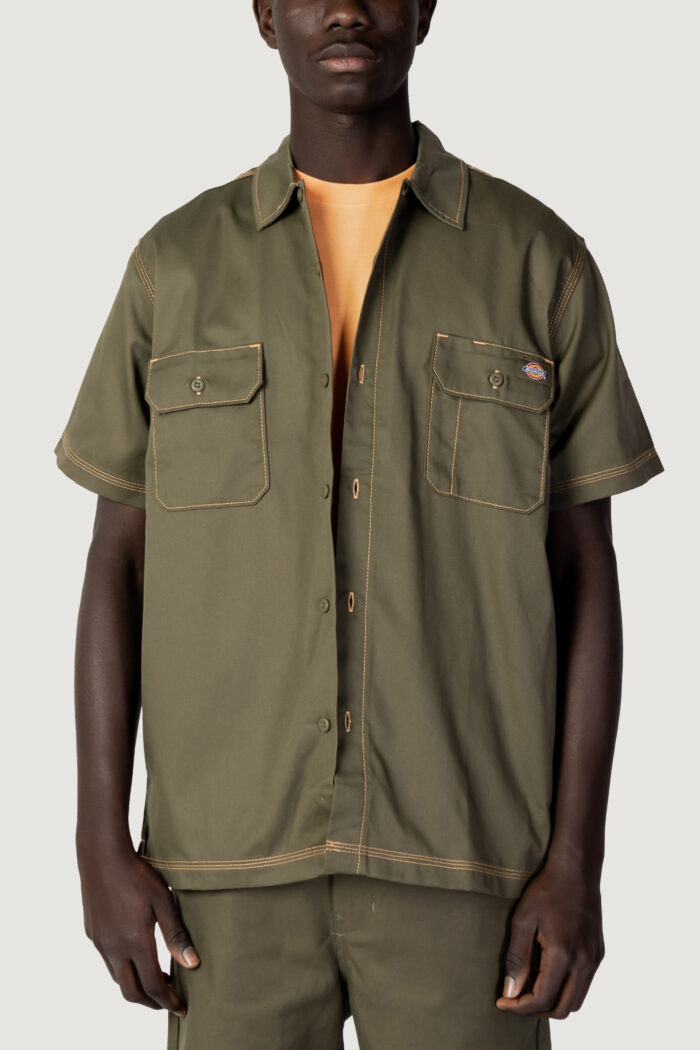 Camicia manica corta Dickies MADRAS SS Verde Oliva
