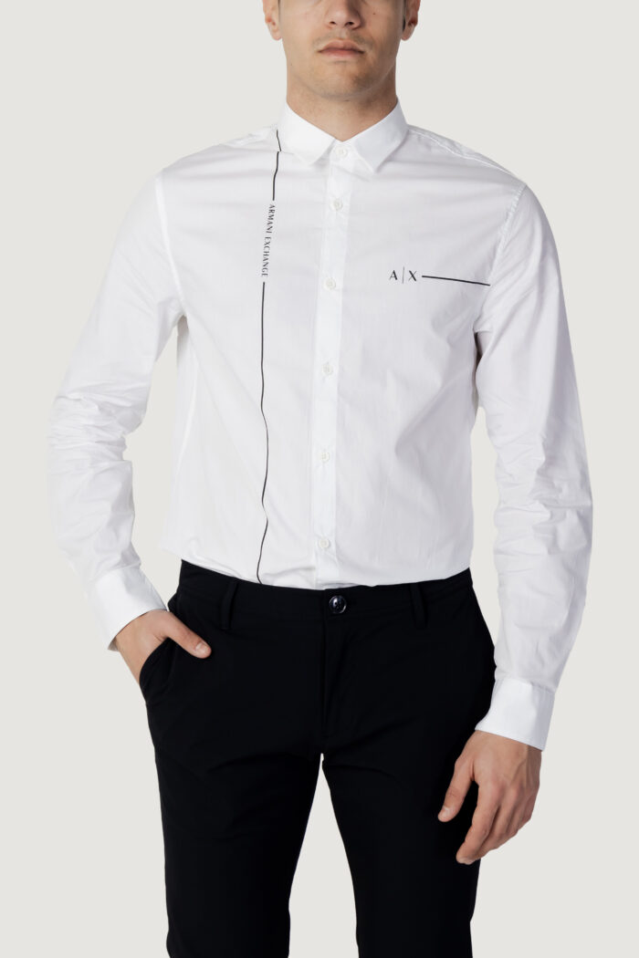 Camicia manica lunga Armani Exchange Logo Laterale Bianco – 104281