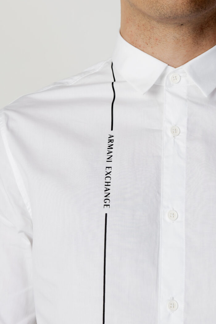 Camicia manica lunga Armani Exchange Logo Laterale Bianco – 104281