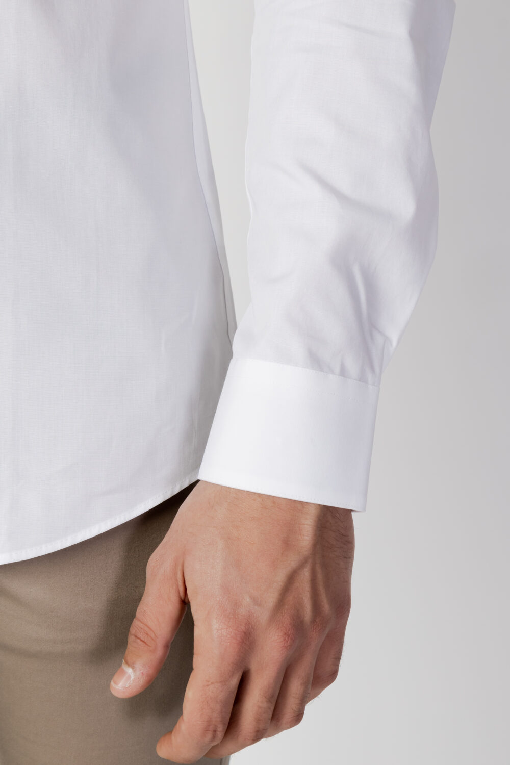Camicia manica lunga Calvin Klein POPLIN STRETCH SLIM SHIRT Bianco - Foto 3
