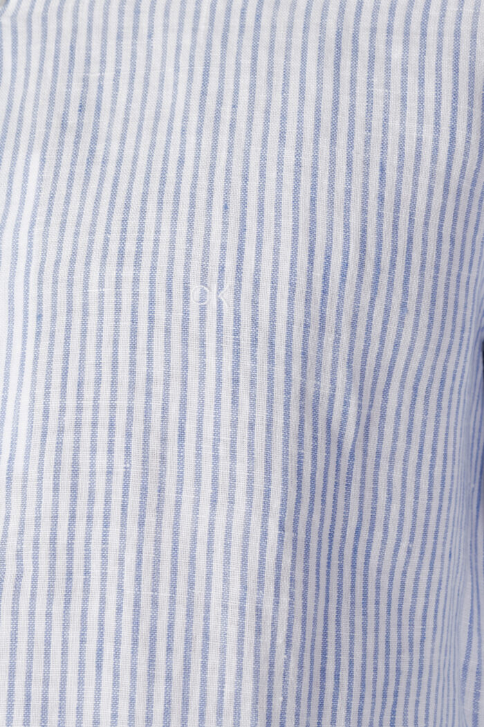 Camicia manica lunga Calvin Klein LINEN STRIPE SLIM SHIRT Blu – 111236