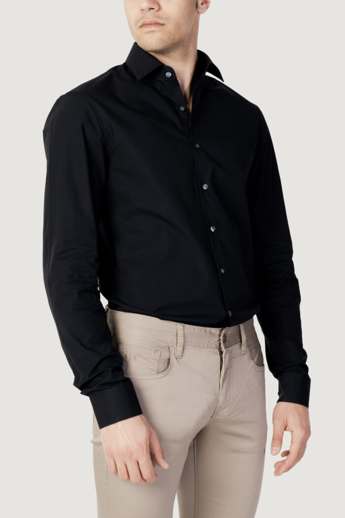 Camicia manica lunga Calvin Klein POPLIN STRETCH SLIM SHIRT Nero – 111238