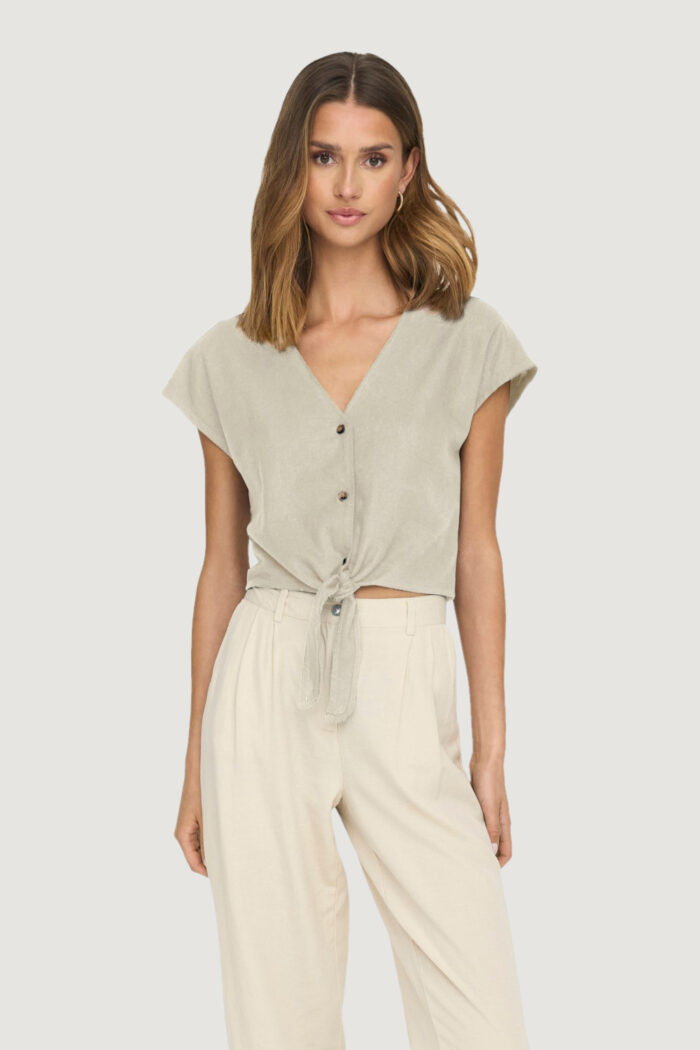 Camicia manica corta Jacqueline De Yong JDYSAY S/S LINEN KNOT WVN Beige – 102624