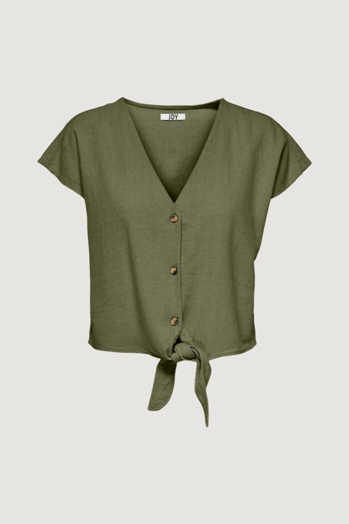 Camicia manica corta Jacqueline De Yong JDYSAY S/S LINEN KNOT WVN Verde Oliva – 102624