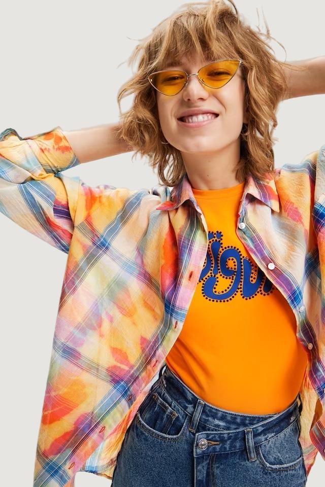Camicia manica lunga Desigual CAM QUEBEC Giallo