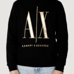 Felpa senza cappuccio Armani Exchange LOGO ORO Nero - Foto 1