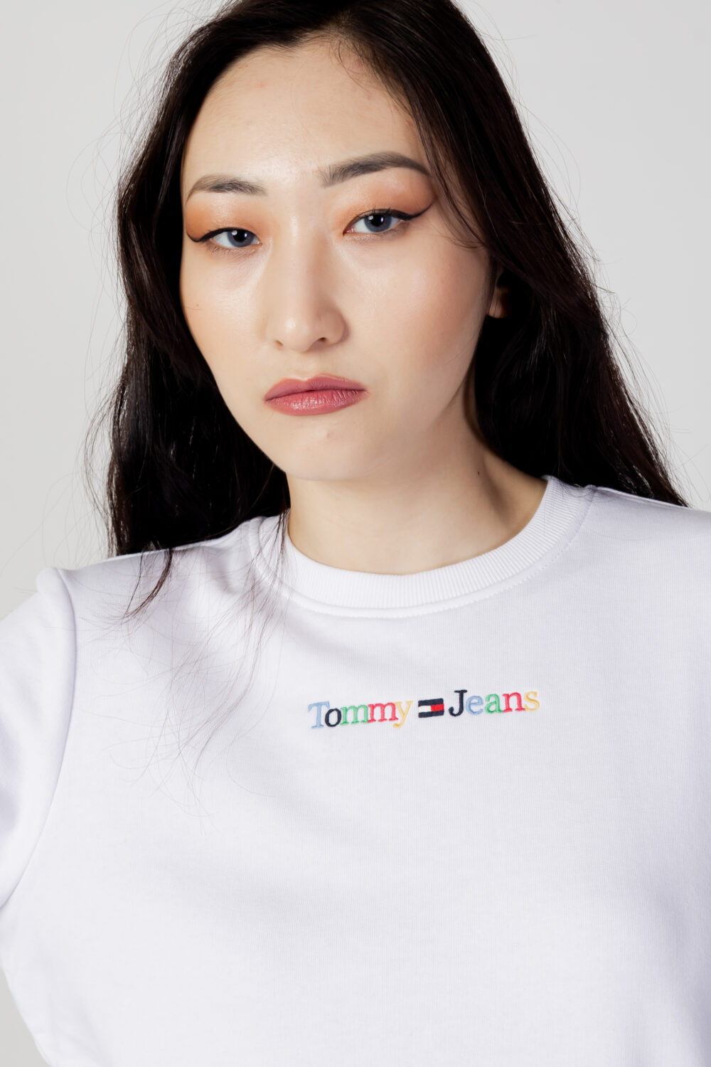 Felpa senza cappuccio Tommy Hilfiger Jeans TJW REG COLOR SERIF Bianco - Foto 2