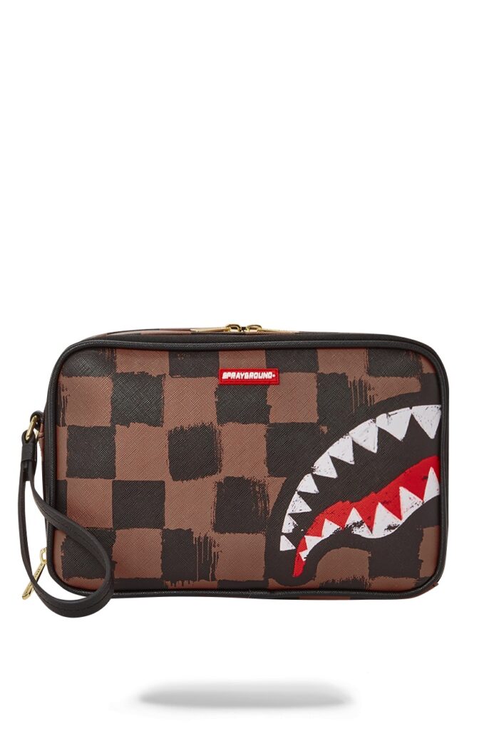 Pochette e beauty Sprayground SHARKS IN PARIS PAINTED TOILETRY Marrone