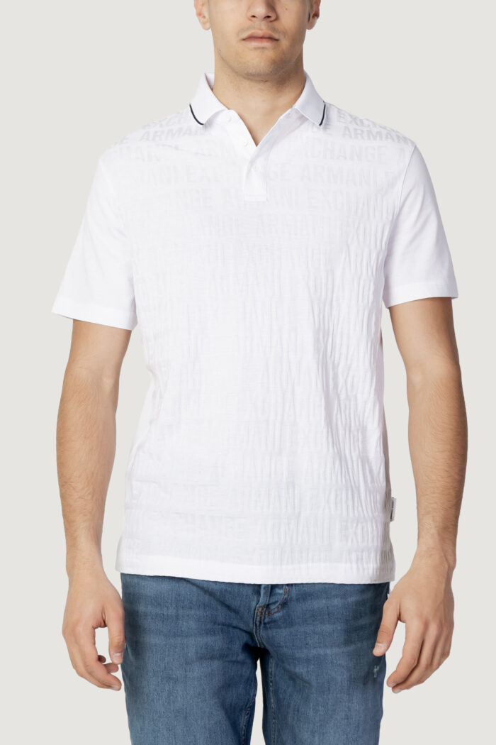 Polo manica corta Armani Exchange TESSUTO CON TRAMA LOGO Bianco – 104292