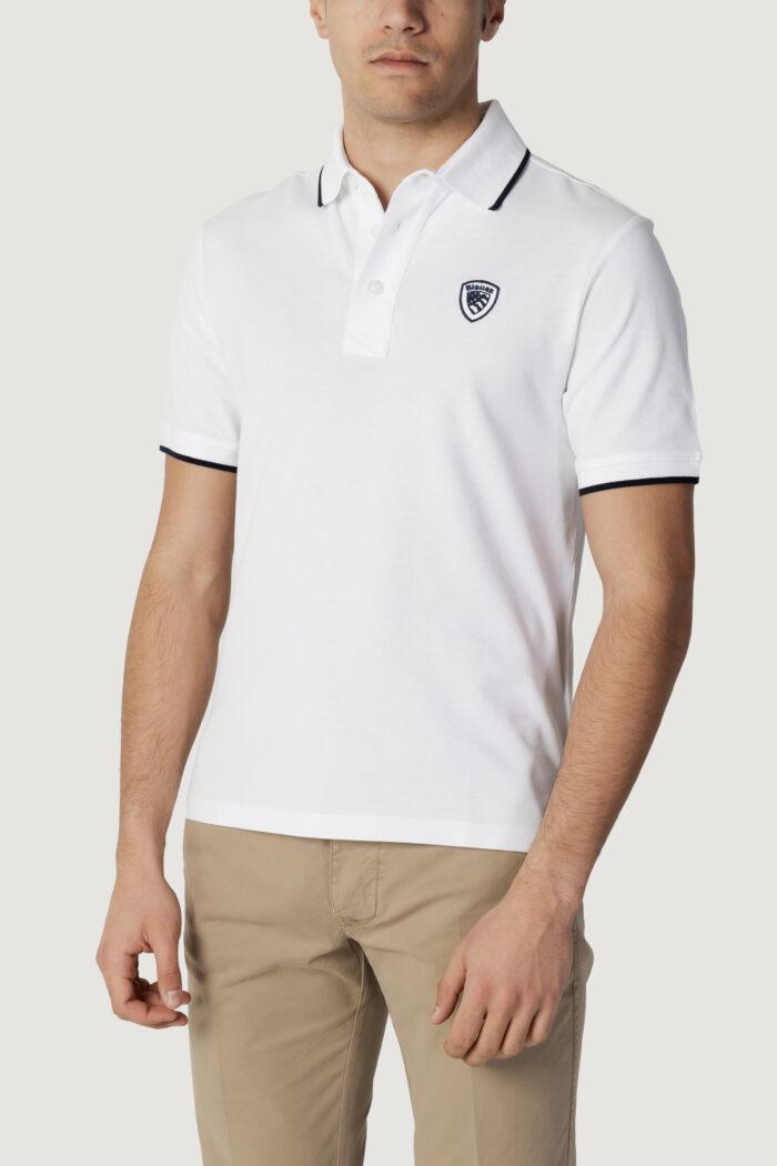 Polo manica corta Blauer PROFILO COLLO BICOLORE Bianco – 110221