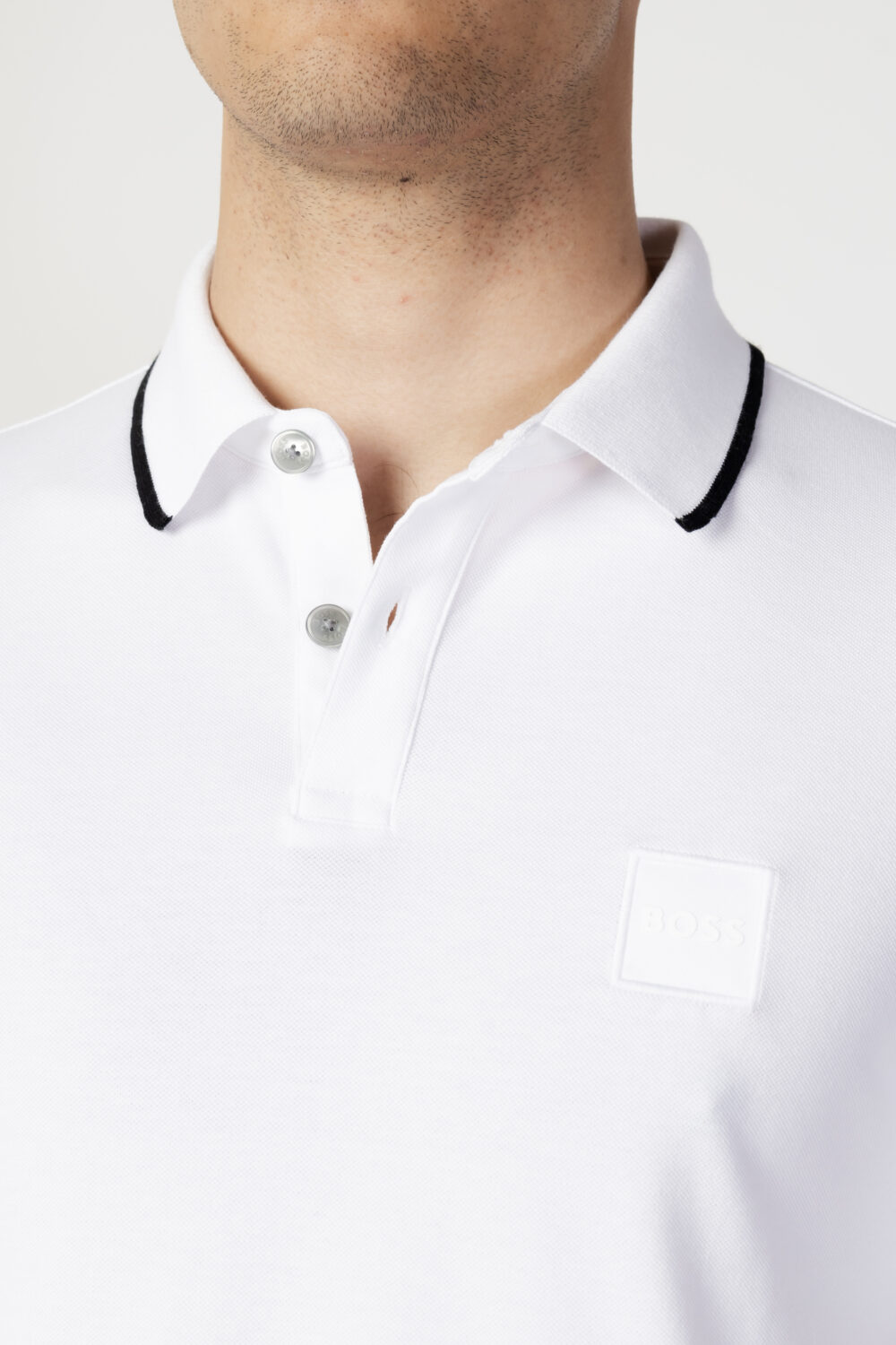 Polo manica corta Boss JERSEY PASSERTRIP Bianco - Foto 2