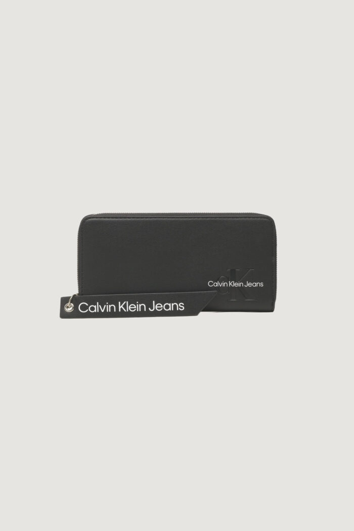 Portafoglio grande Calvin Klein SCULPTED ZIP AROUND TAG Nero – 110441