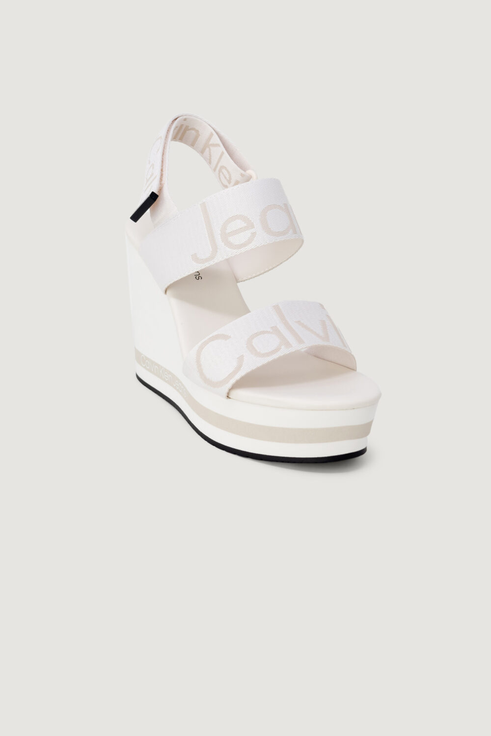 Scarpe con tacco Calvin Klein Jeans WEDGE SANDAL WEBBING Bianco - Foto 2