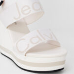 Scarpe con tacco Calvin Klein Jeans WEDGE SANDAL WEBBING Bianco - Foto 3
