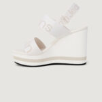 Scarpe con tacco Calvin Klein Jeans WEDGE SANDAL WEBBING Bianco - Foto 4