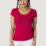T-shirt Armani Exchange LOGO CENTRALE Magenta - Foto 1