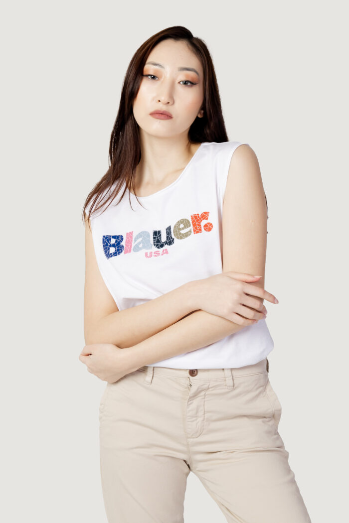 T-shirt Blauer LOGO FRAMMENTATO Bianco – 110222