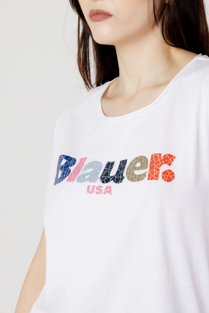 T-shirt Blauer LOGO FRAMMENTATO Bianco – 110222