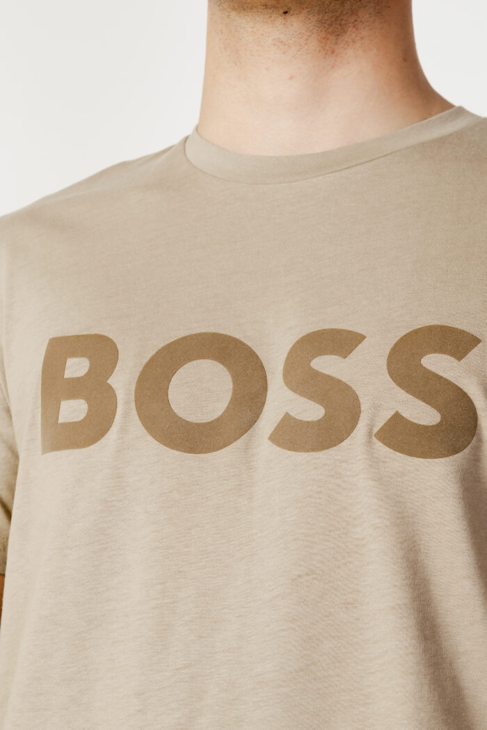 T-shirt Boss JERSEY THINKING 1 Beige scuro