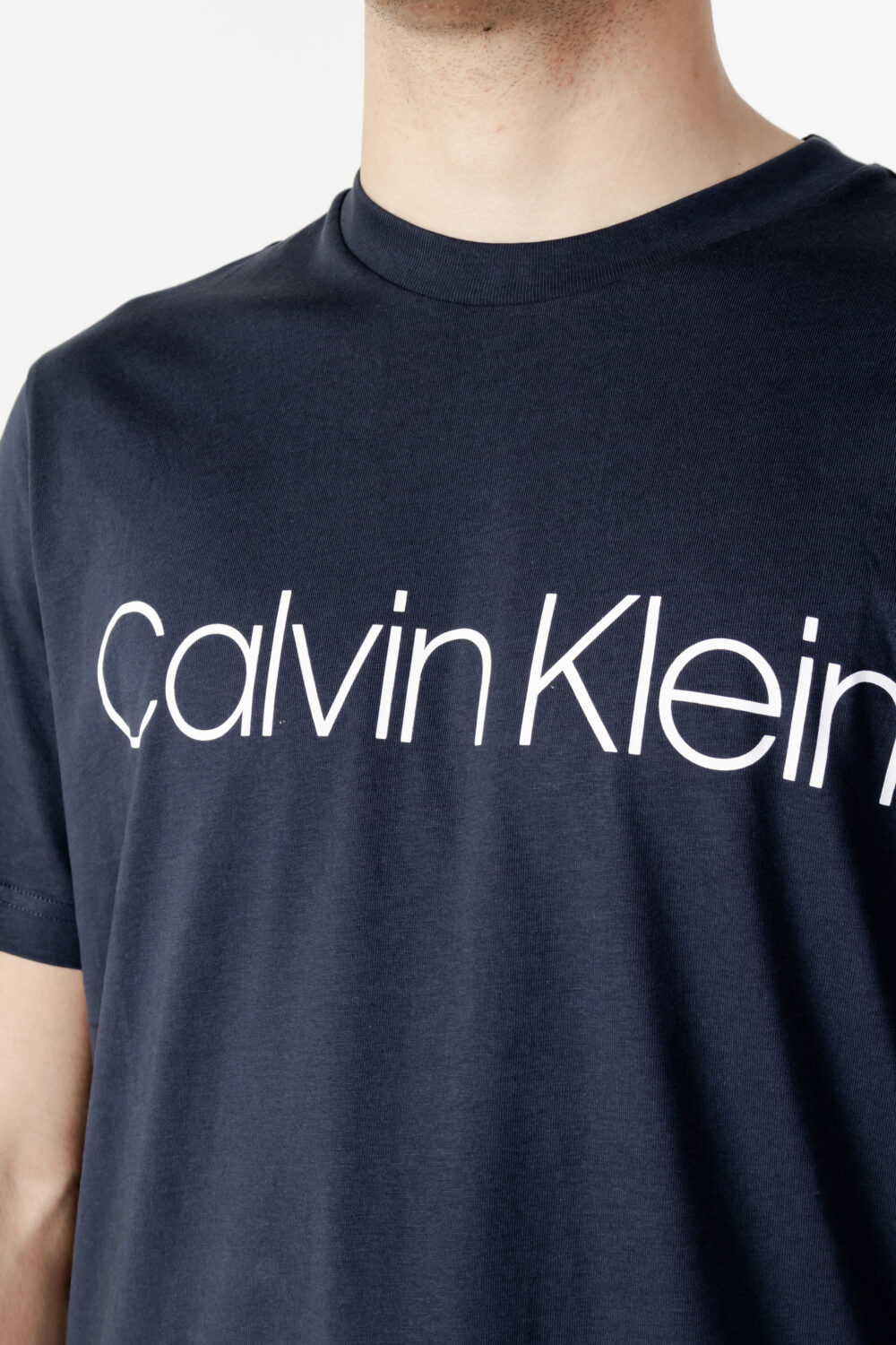 T-shirt Calvin Klein COTTON FRONT LOGO Blu - Foto 2