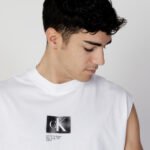 T-shirt Calvin Klein Jeans CK BOX SLEEVELESS TA J30J322878BEH Bianco - Foto 2