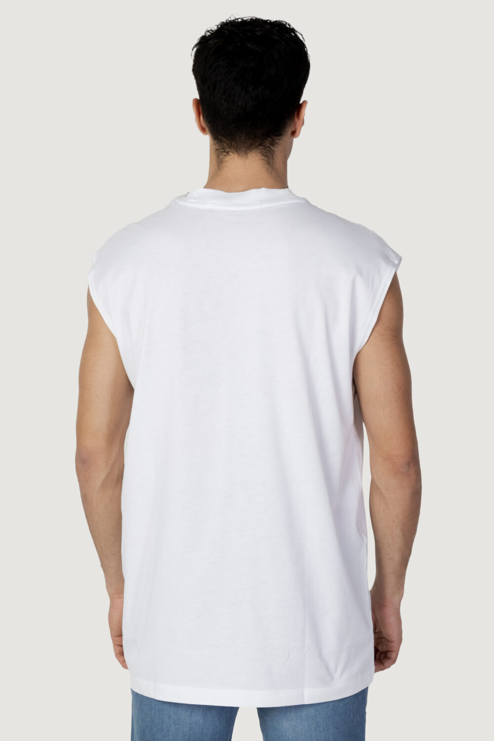 T-shirt Calvin Klein Jeans CK BOX SLEEVELESS TA J30J322878BEH Bianco - Foto 4