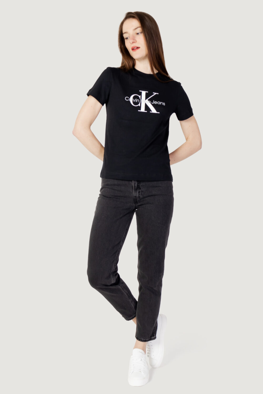 T-shirt Calvin Klein Jeans CORE MONOLOGO REGULAR Nero - Foto 4