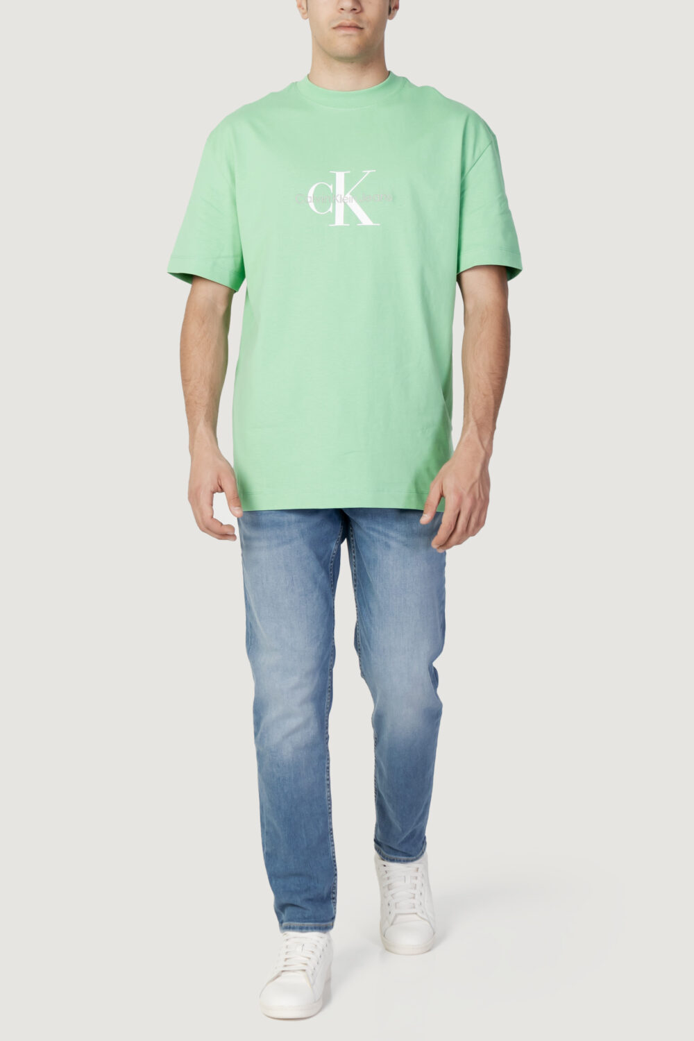 T-shirt Calvin Klein Jeans MONOLOGO OVERSIZED T Verde - Foto 5