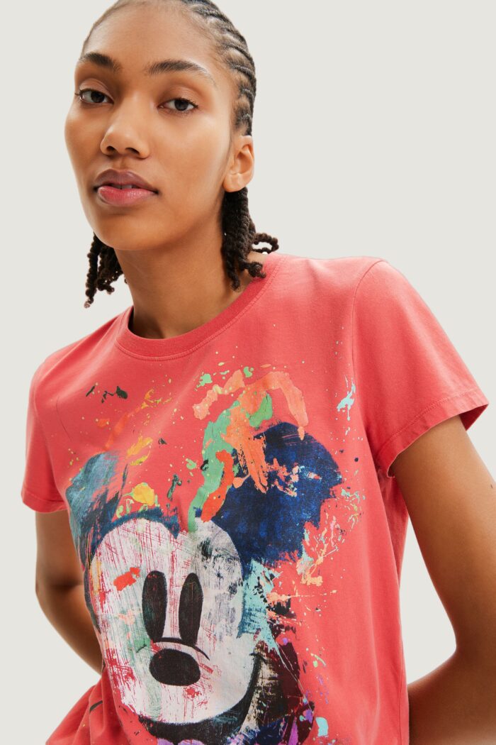 T-shirt Desigual TS MICKEY CRASH Corallo – 103138