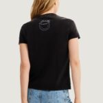 T-shirt Desigual TS MARGARITA SMILEY Nero - Foto 4