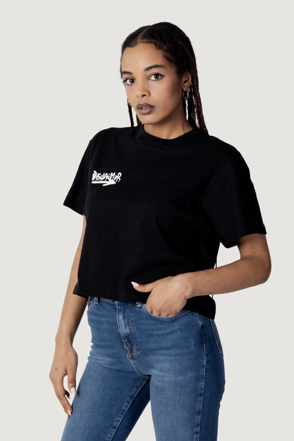 T-shirt Disclaimer LOGO Nero - Foto 1