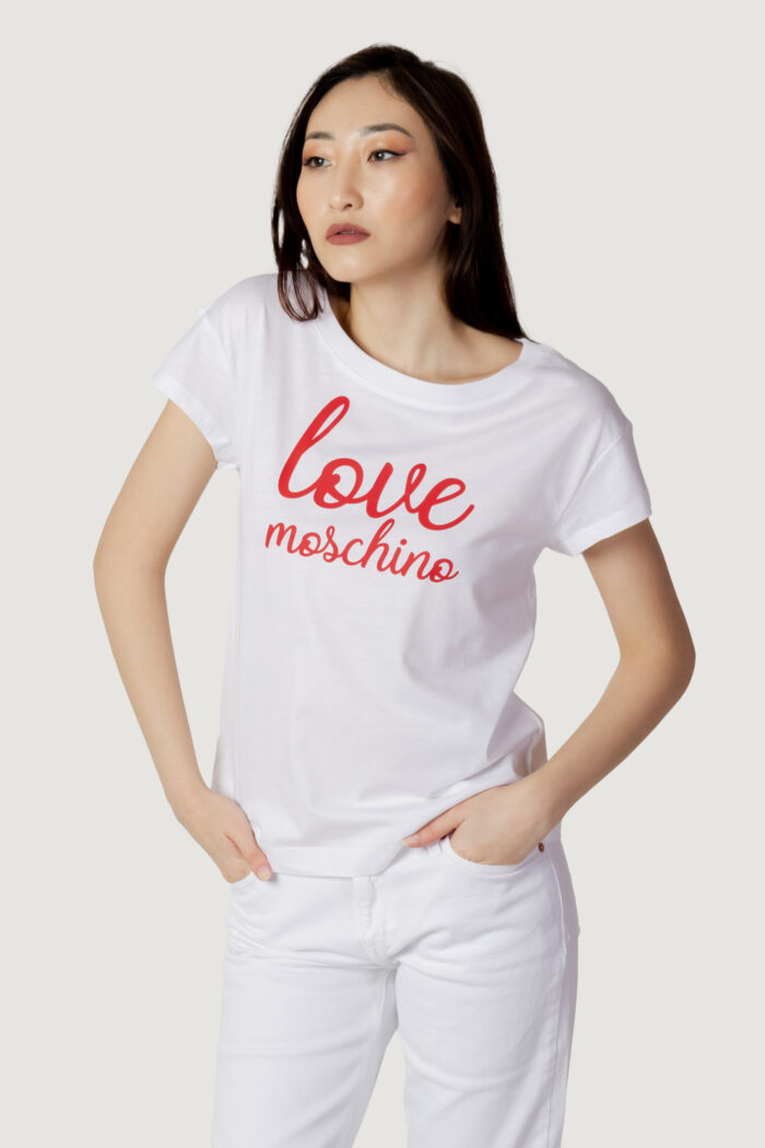 T-shirt Love Moschino LETTERING LOGO Bianco – 102188