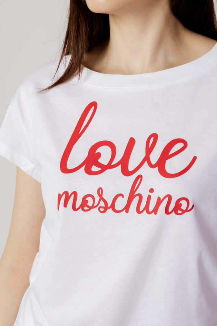T-shirt Love Moschino LETTERING LOGO Bianco – 102188