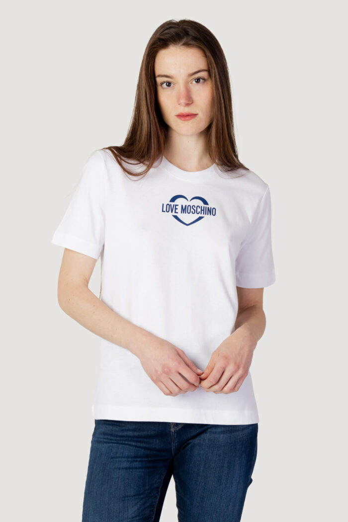 T-shirt Love Moschino LOGO CENTRALE Bianco – 102191