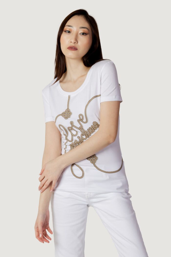 T-shirt Love Moschino ROPE LOGO Bianco – 102192