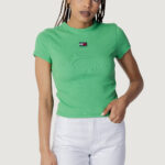 T-shirt Tommy Hilfiger Jeans TJW BBY RIB XS BADGE Verde - Foto 2