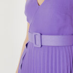 Vestito lungo Sandro Ferrone CINTURA PLISSETTATO Viola - Foto 4