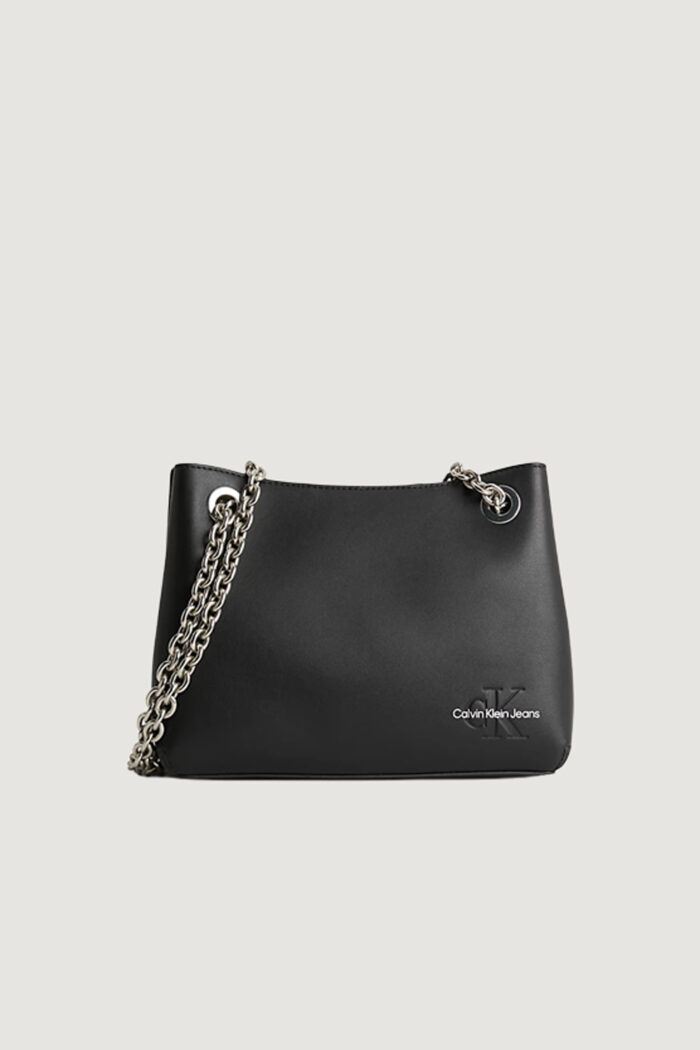 Borsa Calvin Klein SCULPTED SHOULDER BAG W/CHAIN2 Nero