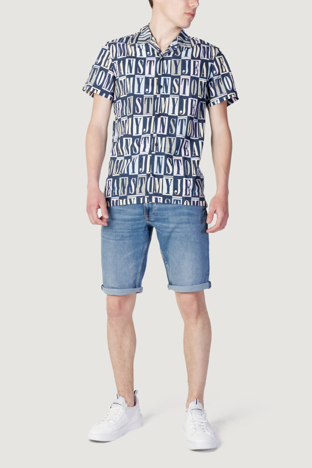 Camicia manica corta Tommy Hilfiger Jeans TJM CLSC TOMMY AOP S Blu - Foto 3