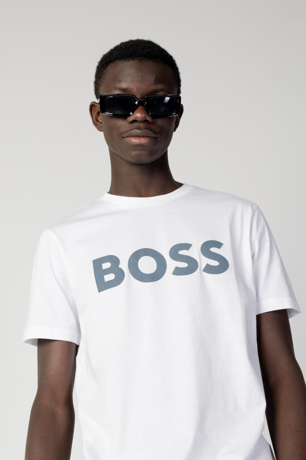 T-shirt Boss JERSEY THINKING 1 Bianco - Foto 2