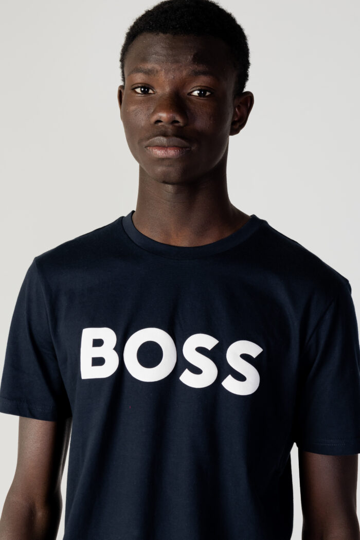 T-shirt Boss JERSEY THINKING 1 Blu