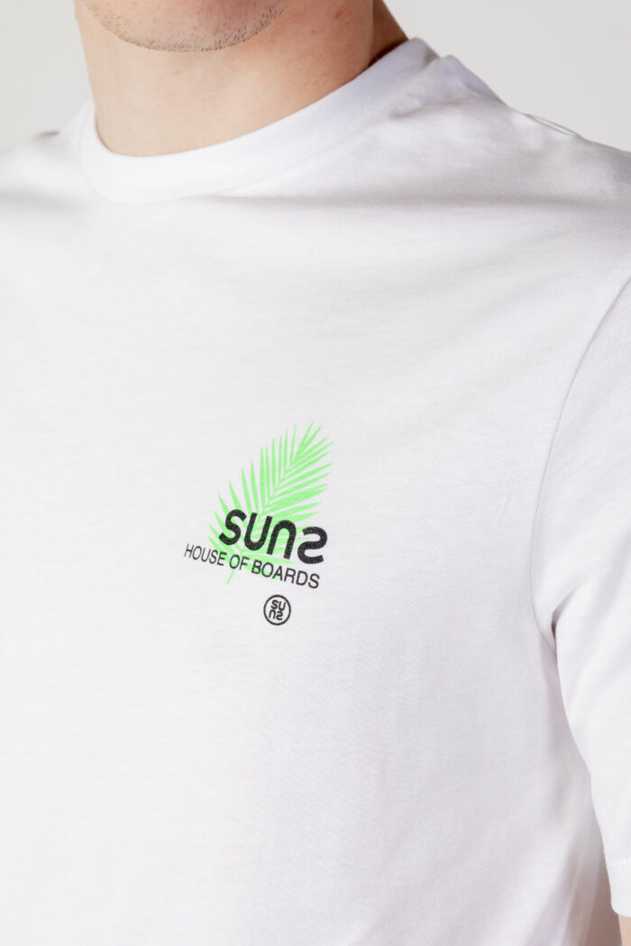 T-shirt Suns PAOLO PALM CON STAMPA Bianco