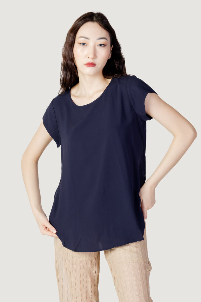 Blusa manica corta Only ONLNOVA LIFE S/S SOLID  PTM Blue scuro