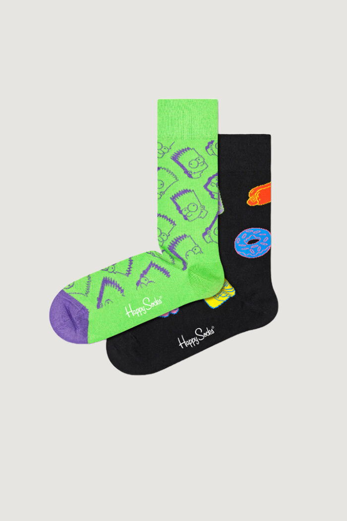 Calzini Lunghi Happy Socks 2-PACK BART SPECIAL GIFT SET Nero